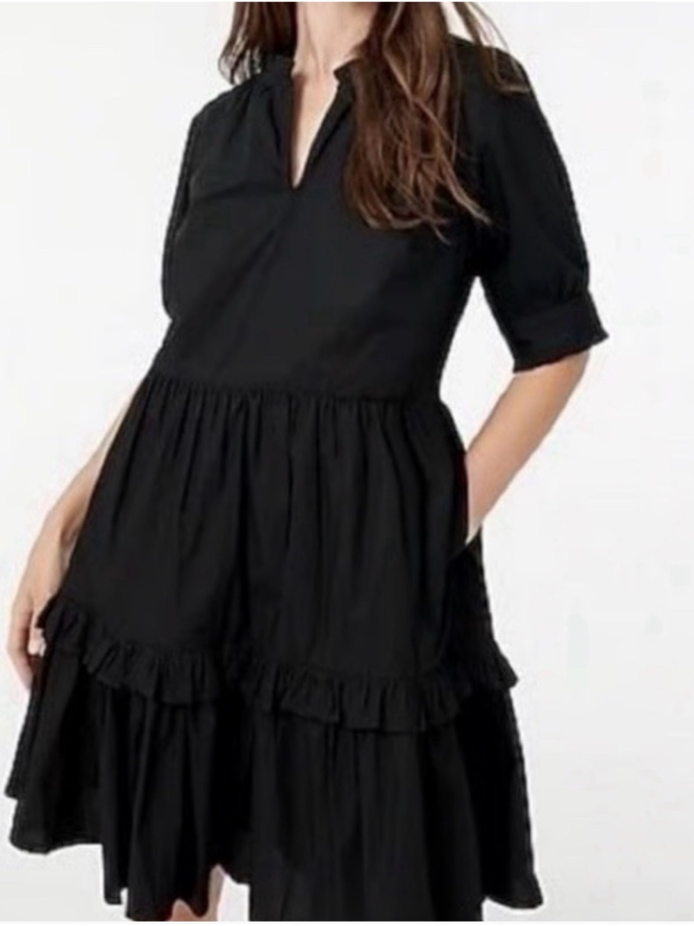 J. Crew Dresses Tiered Popover black XS